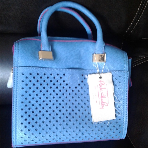 LAST ONE! PH Retro Blue Laser Cut Hole Satchel - Picture 3 of 8